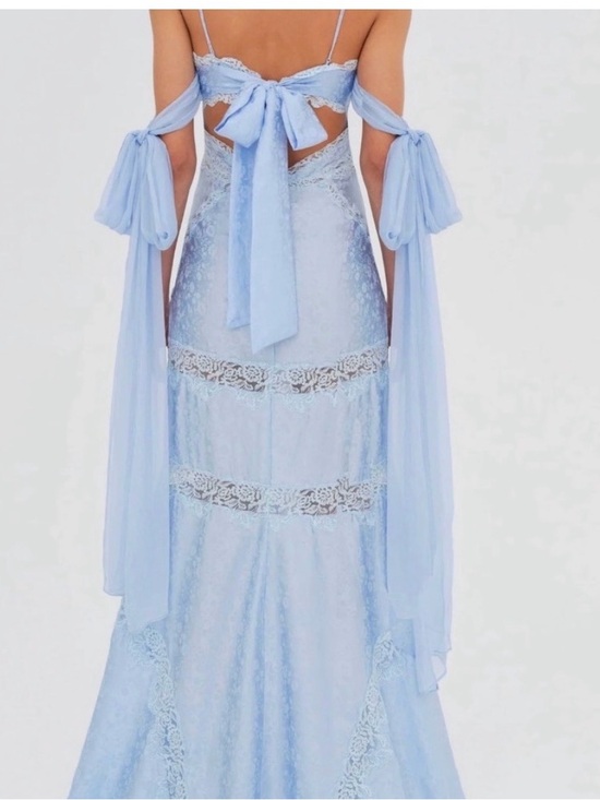 For Love And Lemons Dresses & Skirts - For Love & Lemons Pale Blue Rita Lace Backless Gown